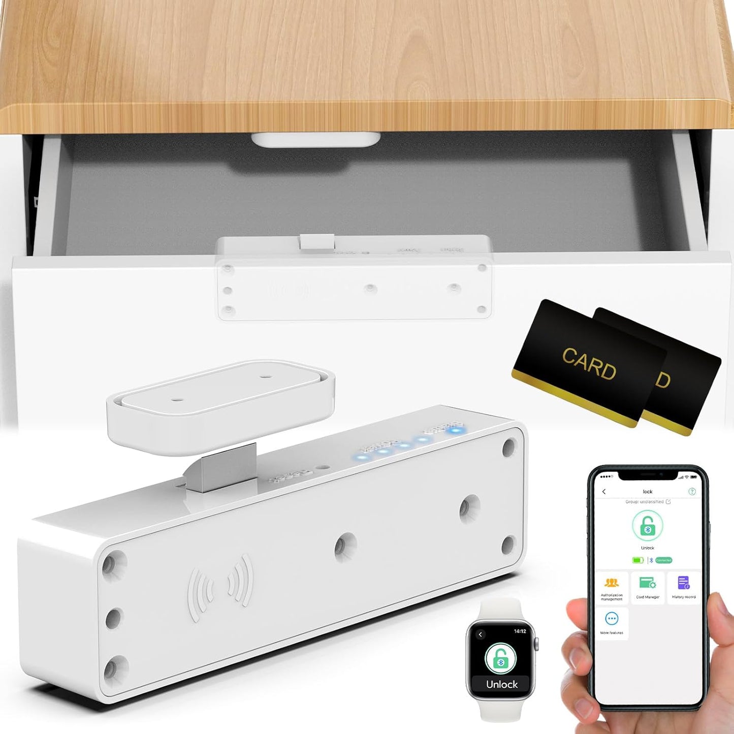RFID Cabinet Lock – Hidden Digital Electronic Bluetooth Smart Drawer Lock