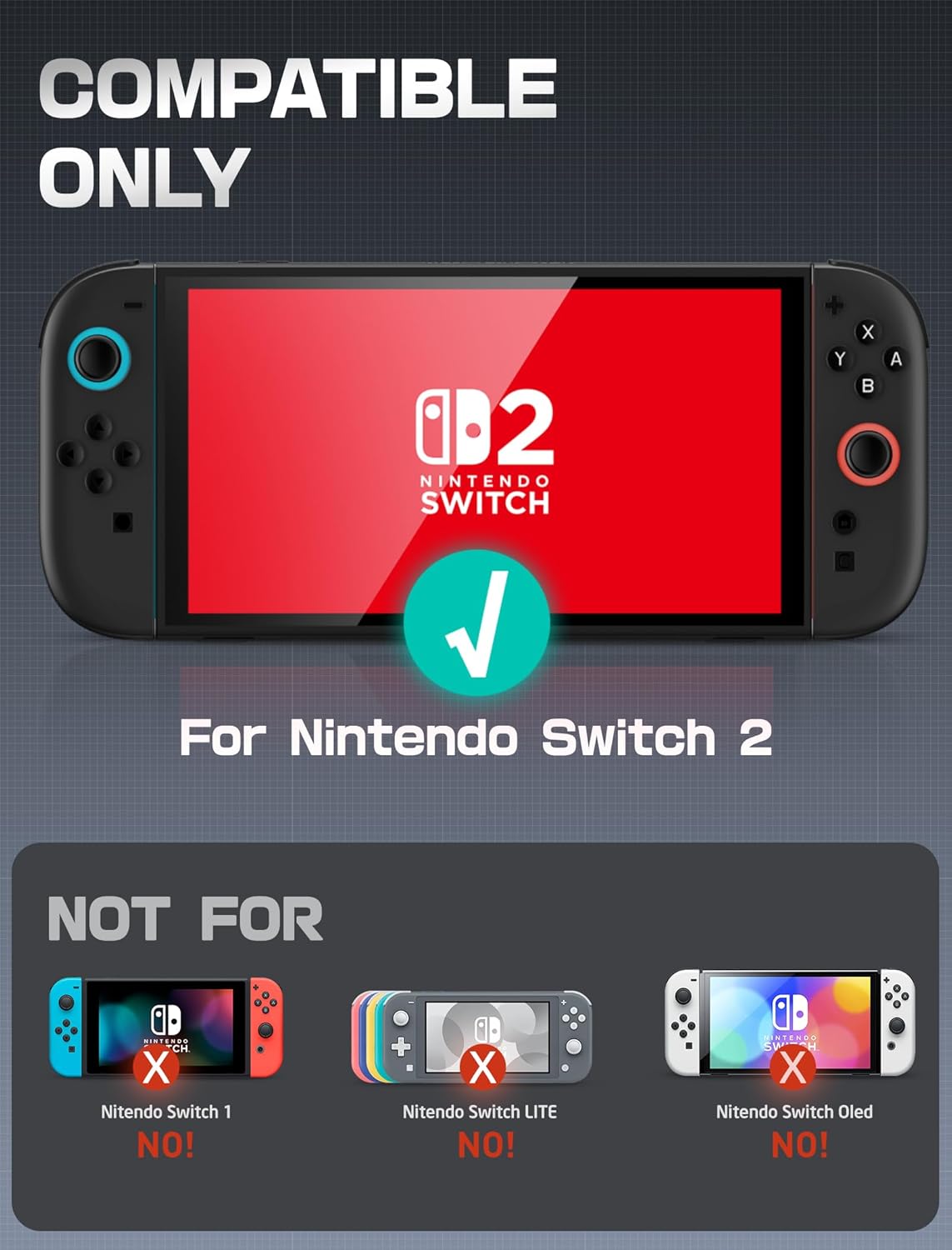 Dockable Grip Case for Nintendo Switch 2 – Flip Stand &amp; Game Card Storage