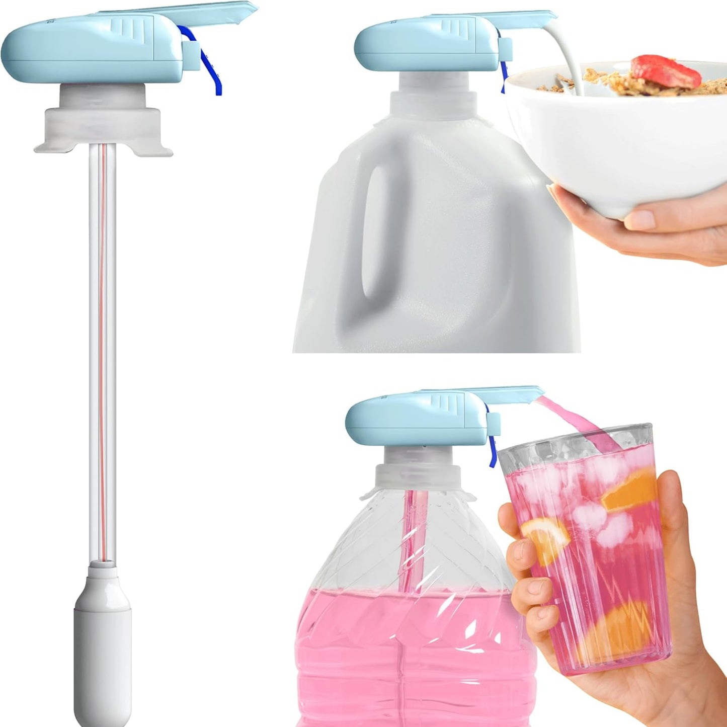 Automatic Drink Dispenser – Hands-Free Refrigerator Beverage Pump for Milk, Juice & More