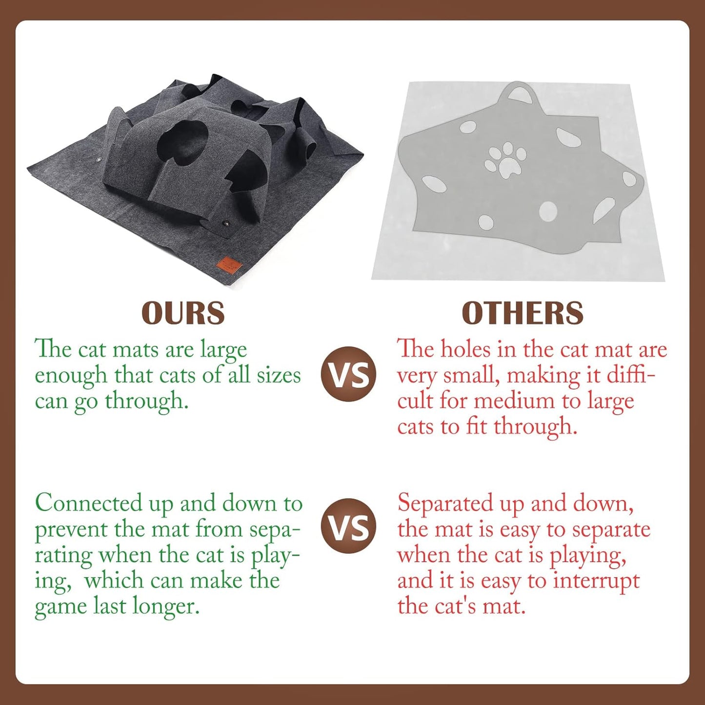 Durable Activity Cat Mat – Foldable Space-Saving Interactive Scratching Play Rug for Cats