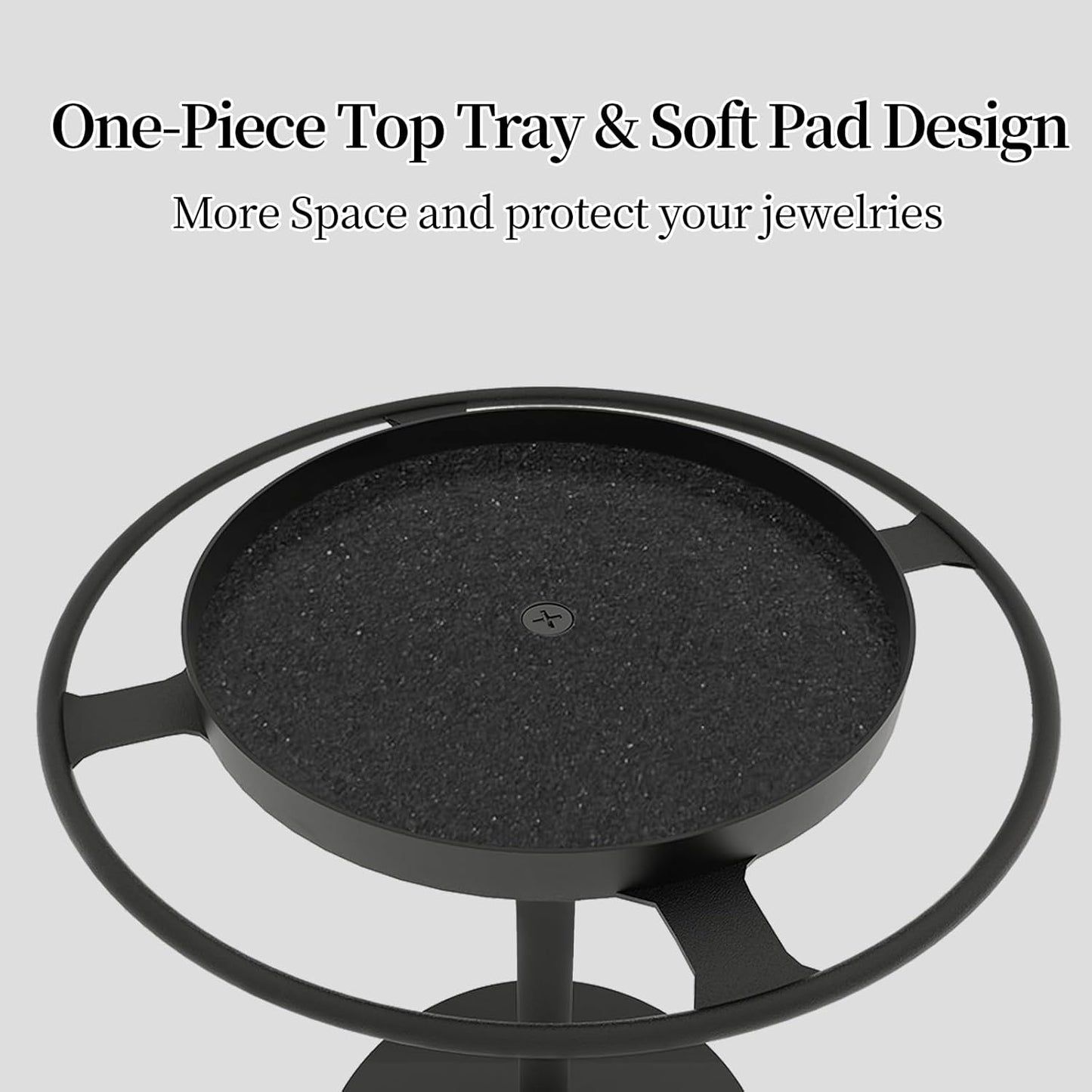 Glasses Holder Stand – Matte Black Sunglasses Organizer with Storage Tray