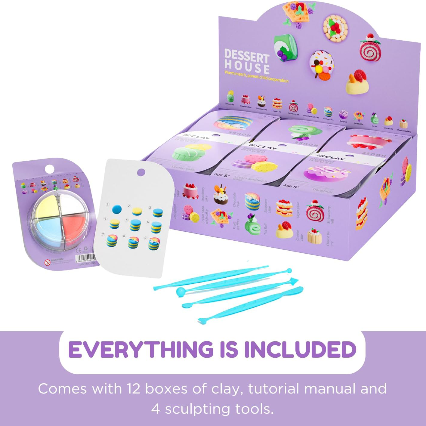 Air Dry Clay Kits – Ultra Light & Soft Modeling Clay with Tools and Tutorials for Kids