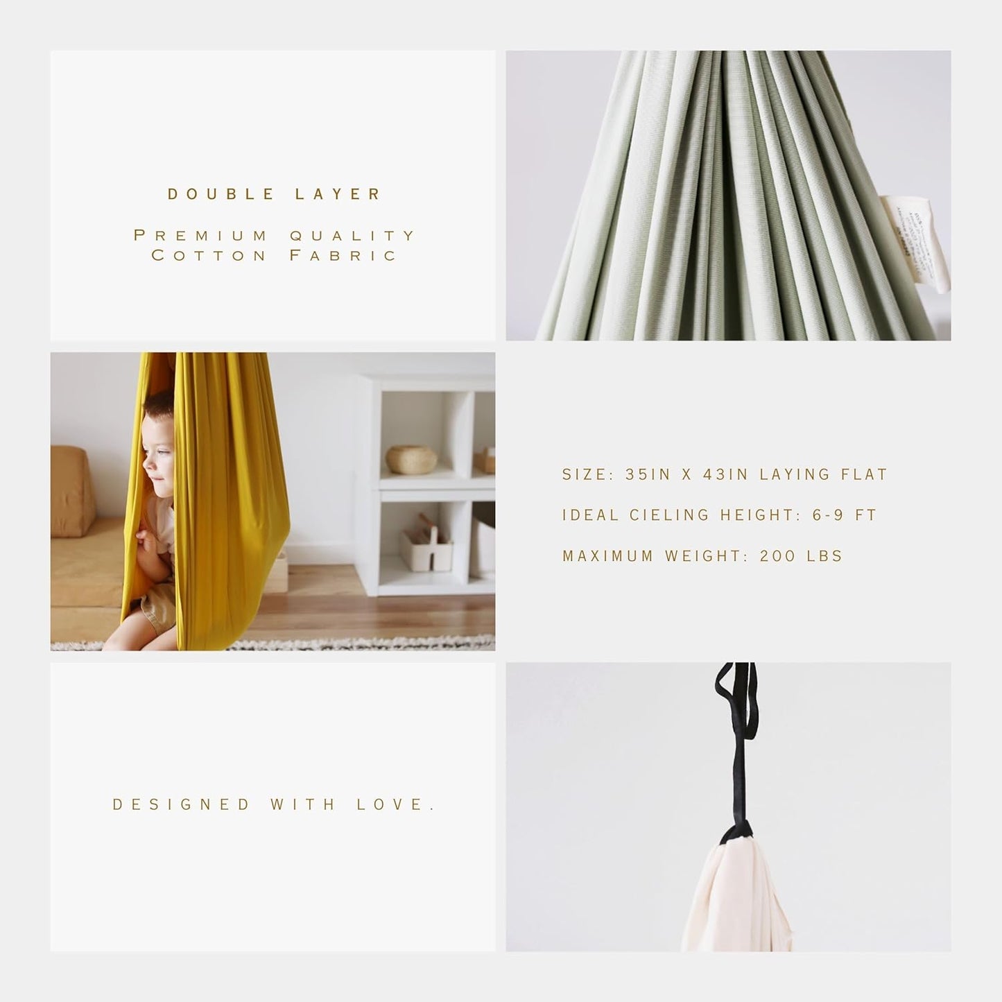 Sensory Compression Swing – Indoor & Outdoor Double-Layer Cotton Swing for Special Needs Therapy