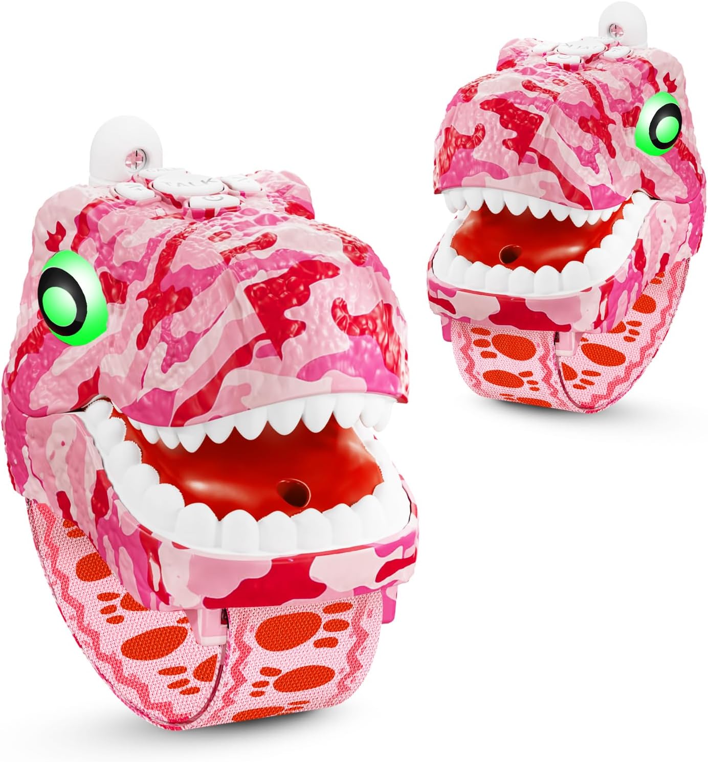 Dinosaur Walkie Talkies for Kids – T-Rex Camping Gear 2-Pack | 3 Channels, Long Range