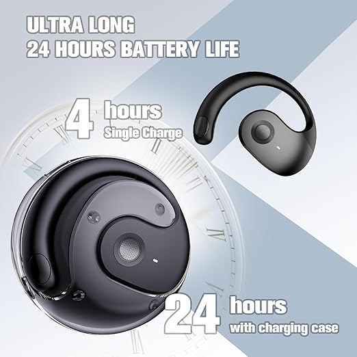 AI Smart Language Translator Earbuds – Real-Time Translation | Open-Ear Design | Lightweight Comfort | Wireless Bluetooth for iPhone & Android