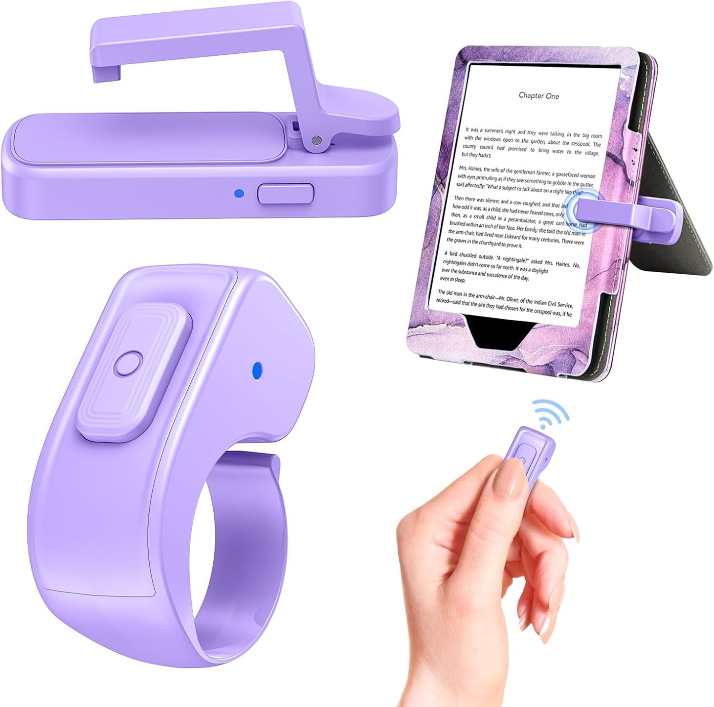 Remote Page Turner Ring for Kindle Paperwhite, Oasis, Scribe, Kobo Thick Case Compatible