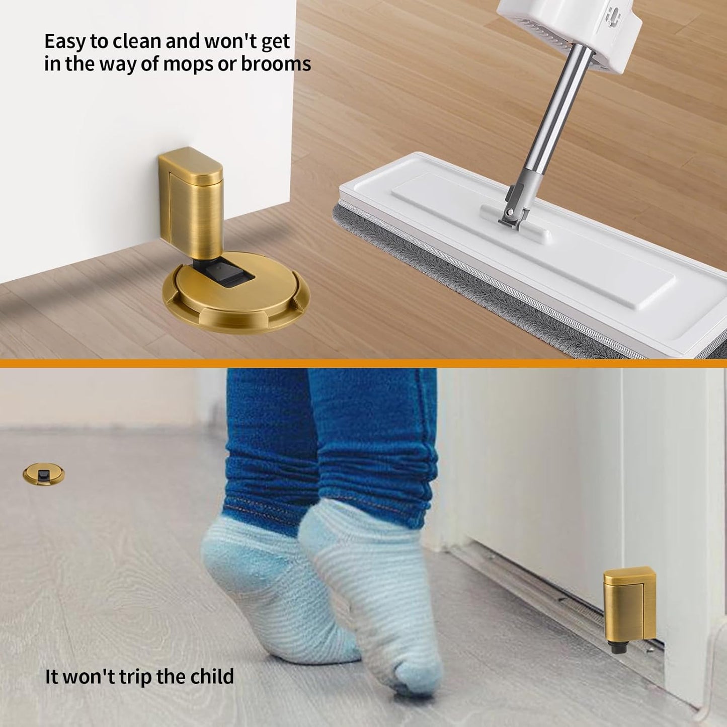 Adjustable Door Stopper – Heavy-Duty No-Drill Floor Mount