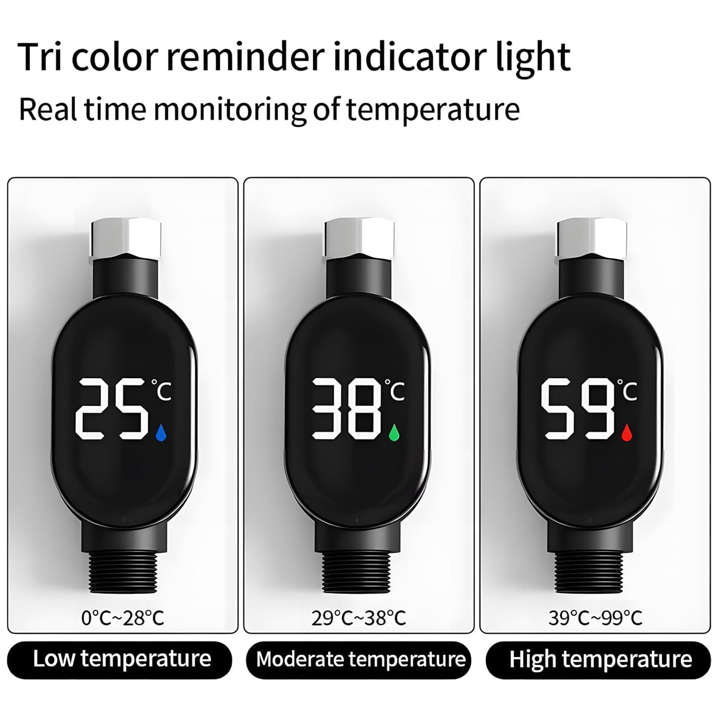 Waterproof Smart Digital Shower Thermometer – LED Display for Safe Bathing