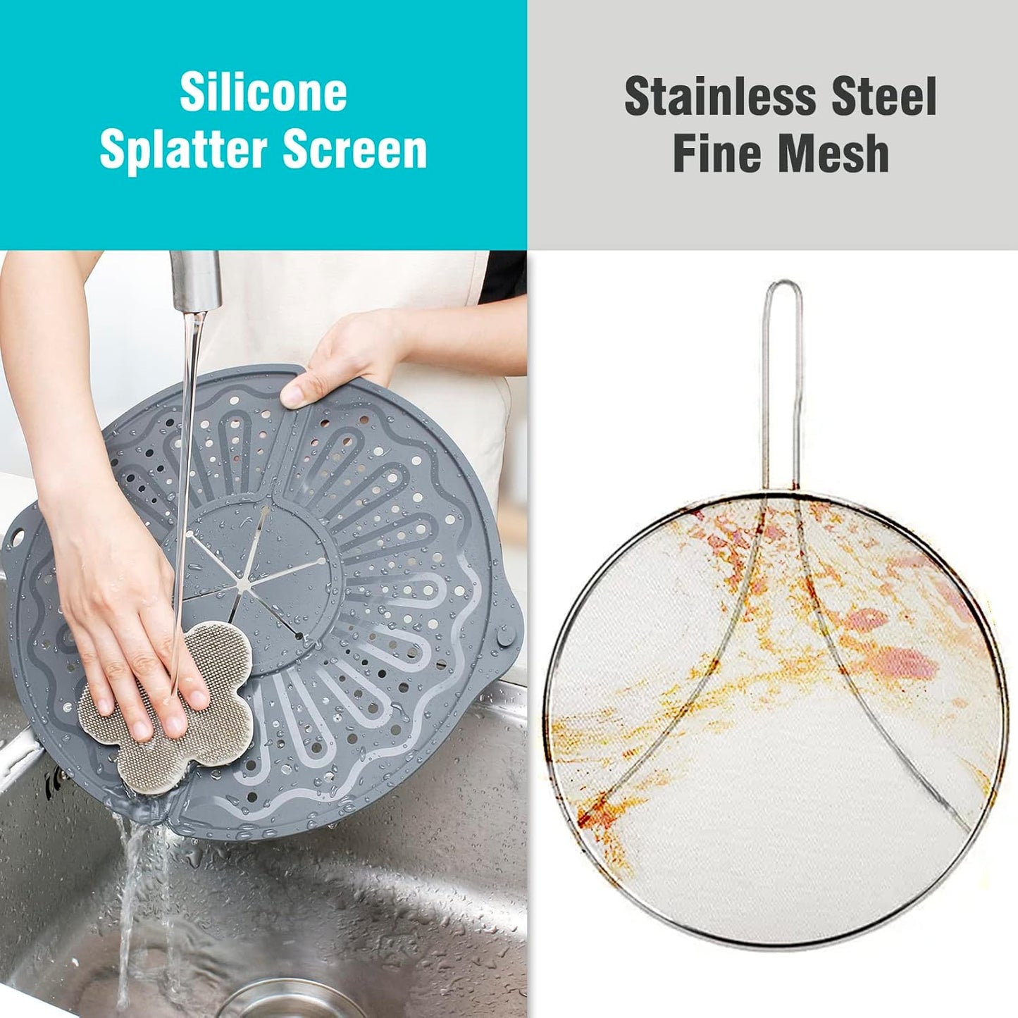 Silicone Splatter Guard – Foldable Grease Shield for 10–12 Inch Pans