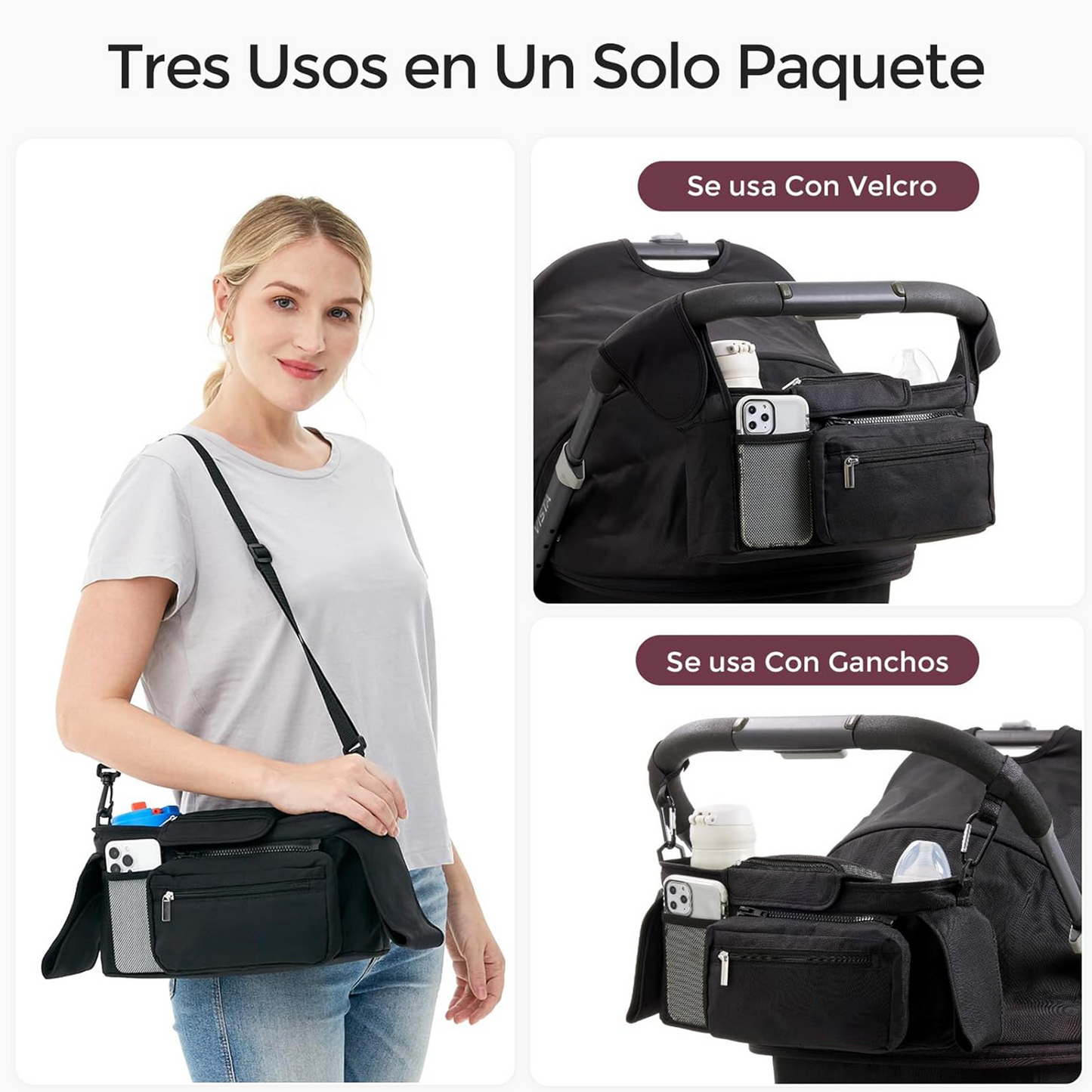 Universal Stroller Organizer – Cup Holder & Phone Bag, Fits Most Strollers