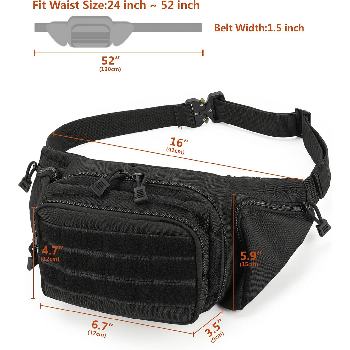 Concealed Carry Tactical Fanny Pack – Quick-Release Buckle & MOLLE Waist Bag