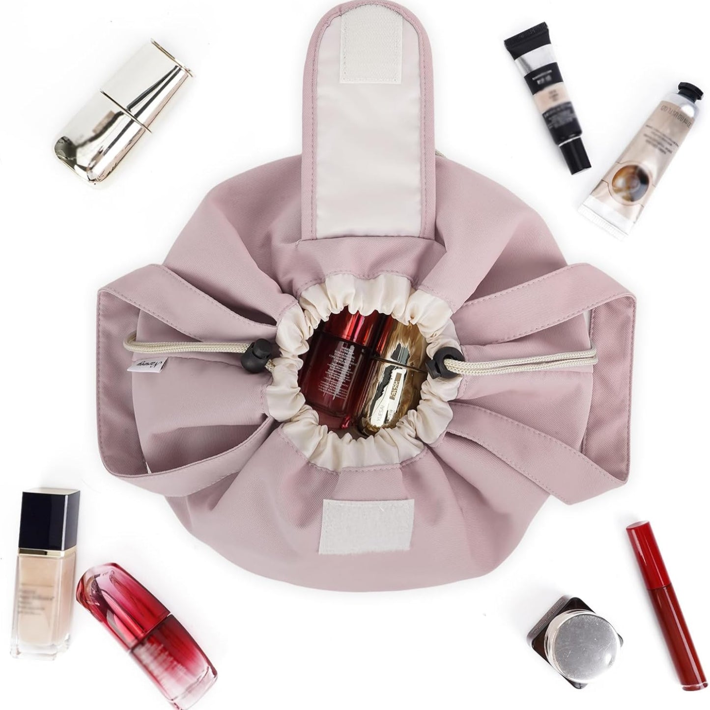 Drawstring Bucket Makeup Bag – Large Capacity Cosmetic Organizer for Toiletries & Travel