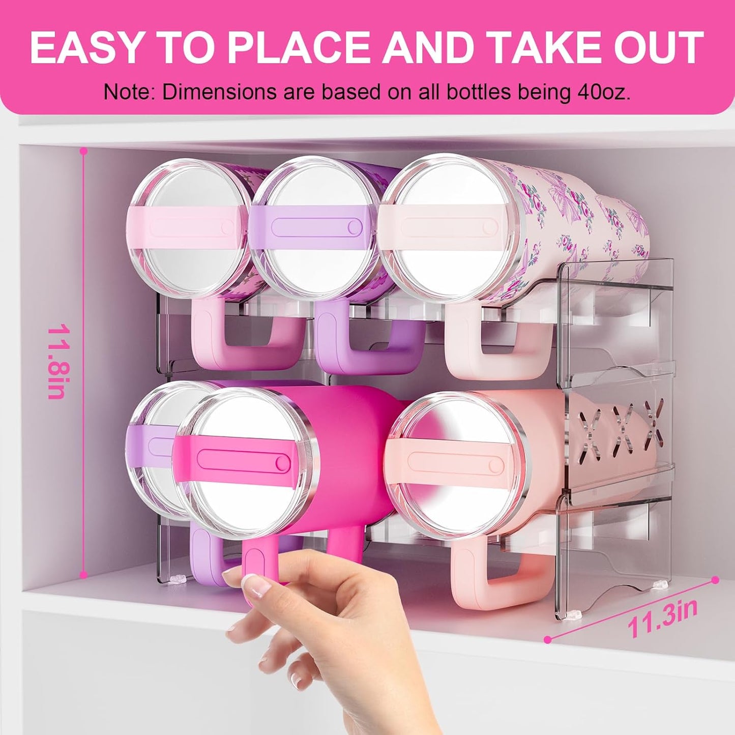 Water Bottle Organizer,Pantry & Cabinet Storage Rack