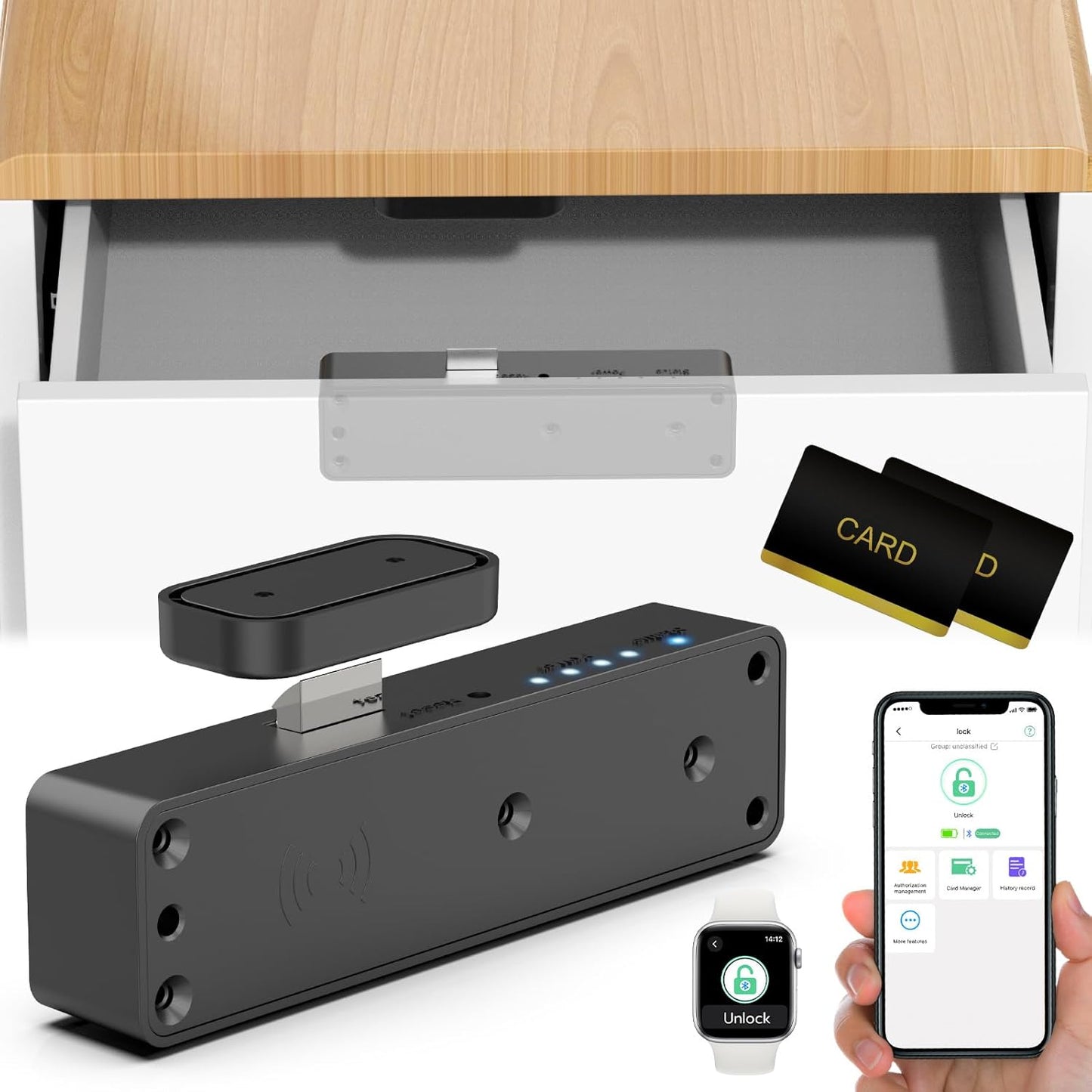 RFID Cabinet Lock – Hidden Digital Electronic Bluetooth Smart Drawer Lock