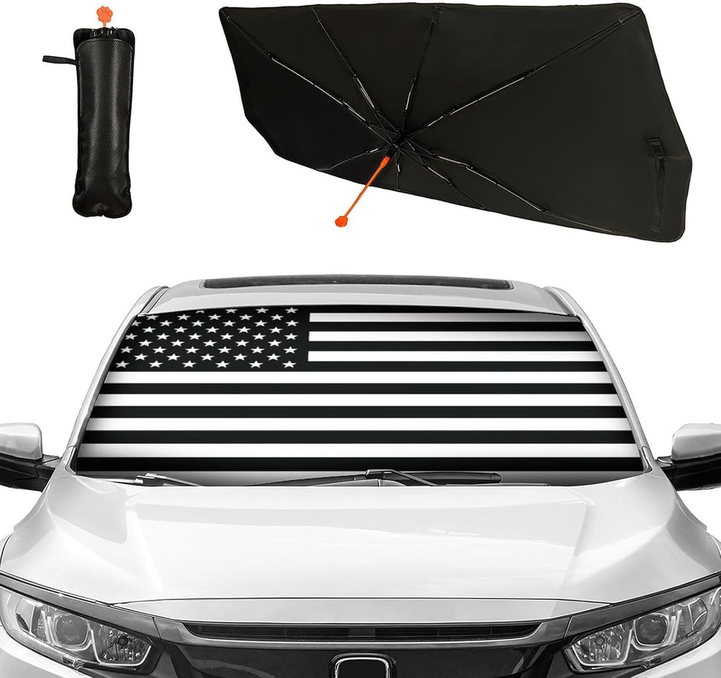 Funny Rooster Car Windshield Umbrella – UV Protection Sunshade for Front Window, Foldable Sun Visor Protector