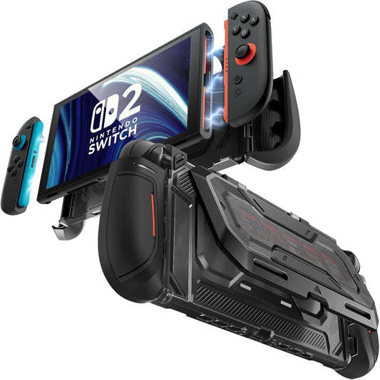 Dockable Grip Case for Nintendo Switch 2 – Flip Stand &amp; Game Card Storage