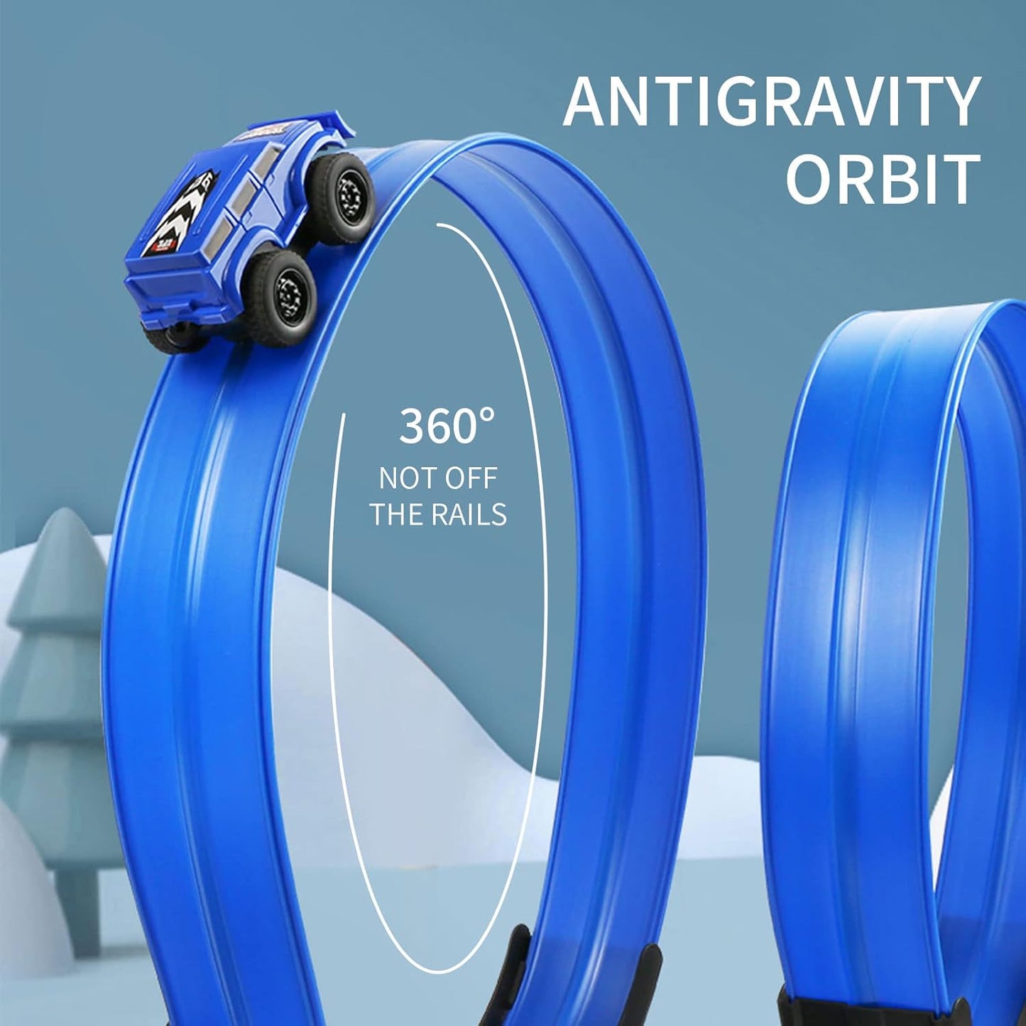 Track Car Kids Vehicle Playset – Flexible Railway Roller Coaster Track