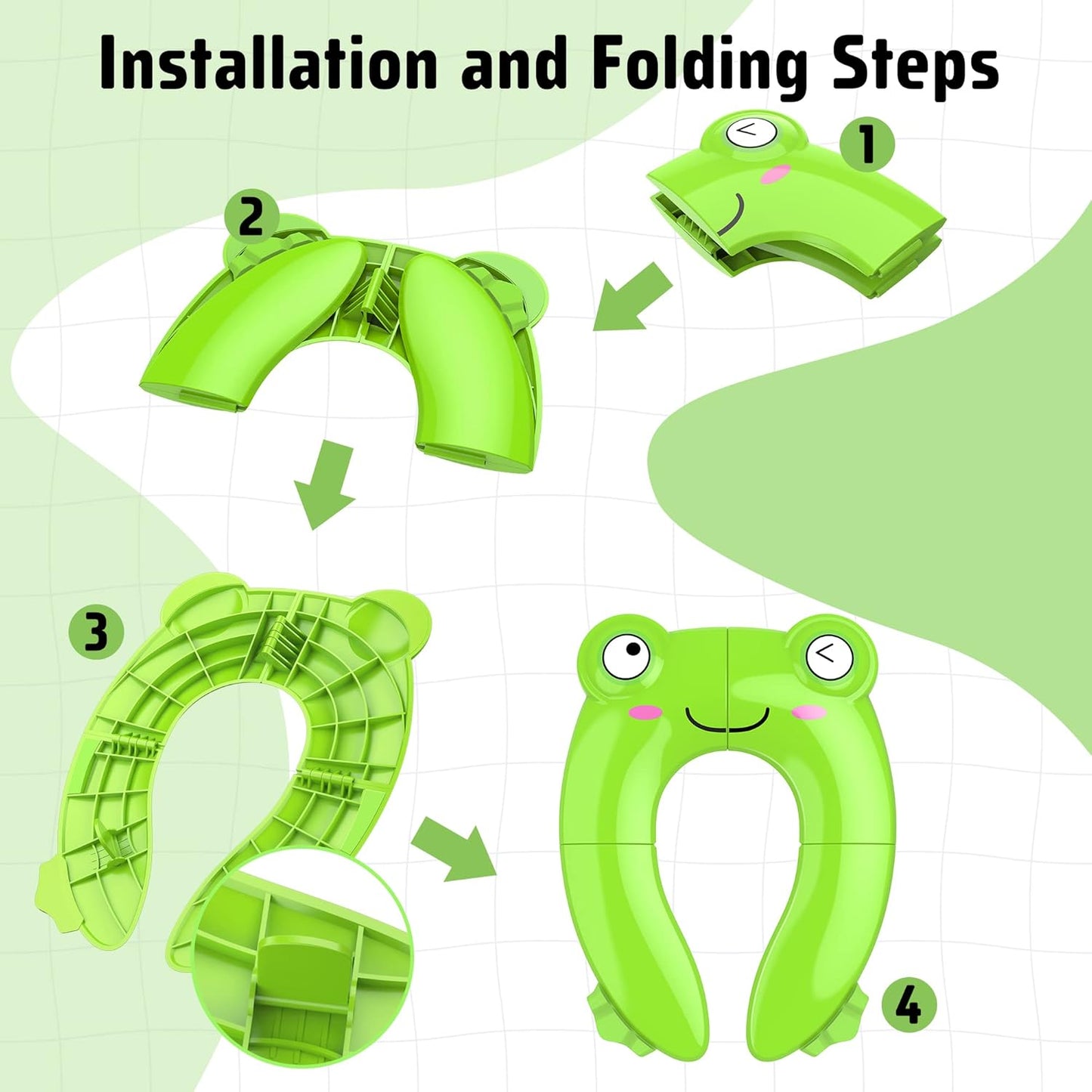 Portable Toddler Potty Seat – Foldable Anti-Slip Toilet Training Seat