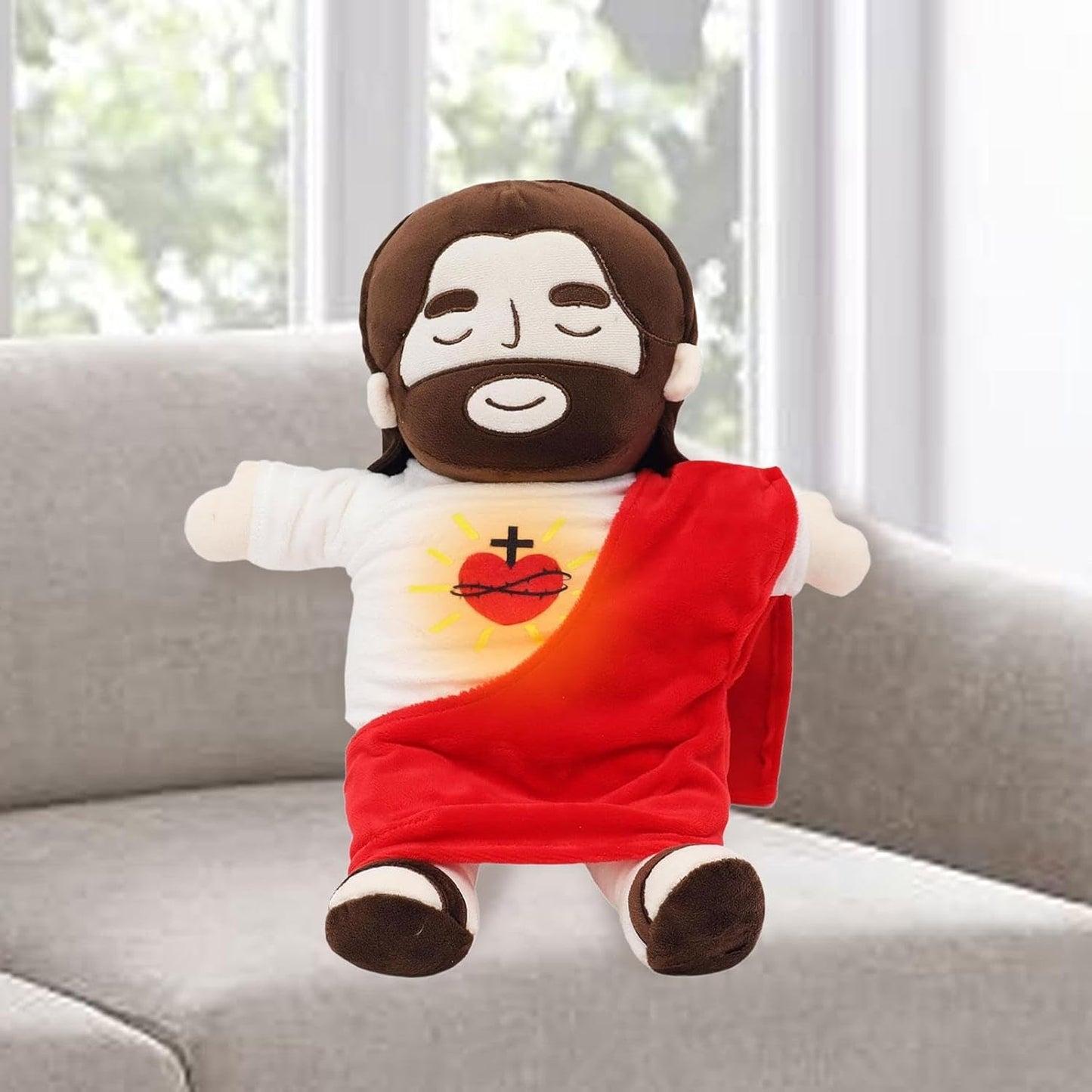 Breathing Jesus Plush Toy – Comfort & Faith Companion | Soothing Rhythmic Breathing