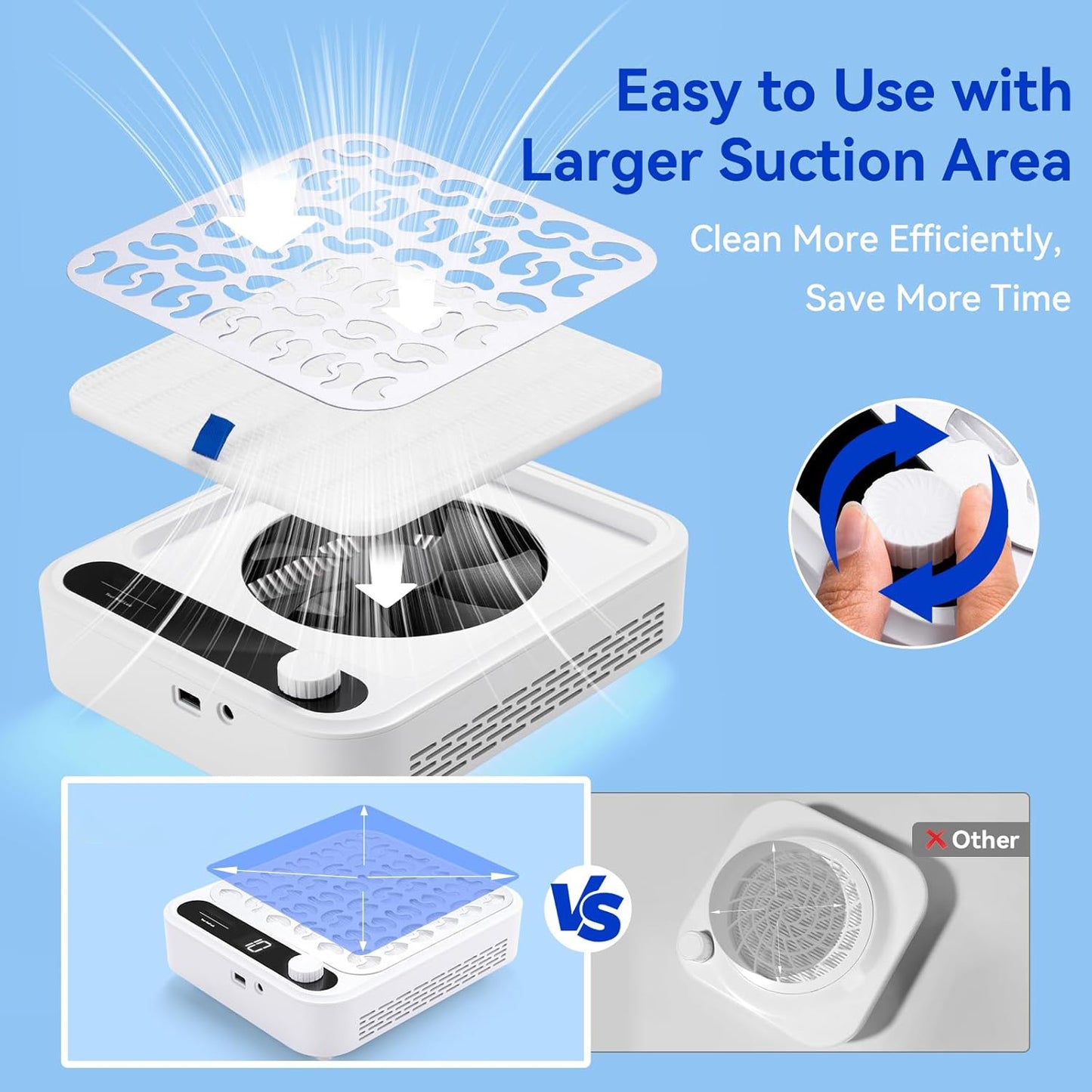 Nail Dust Collector – Professional High Suction Nail Vacuum with LED Display