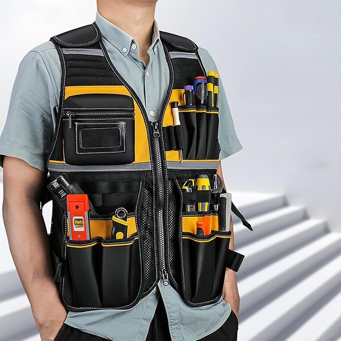 Multi-Functional Work Tool Vest | Electrician, Carpenter & Handyman Utility Vest