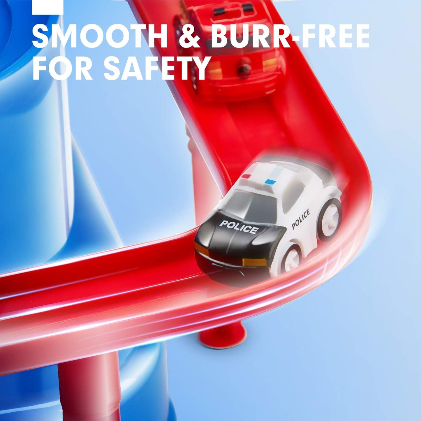 Toy Race Track Set for Boys Ages 3-5 – Large Montessori Car Playset with Interactive Buttons