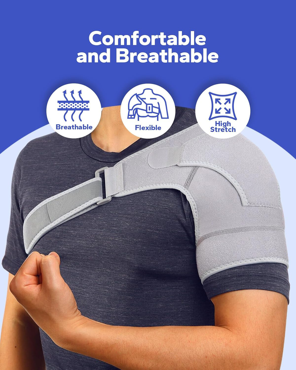Shoulder Support Brace – Adjustable with Ice Pack Pocket