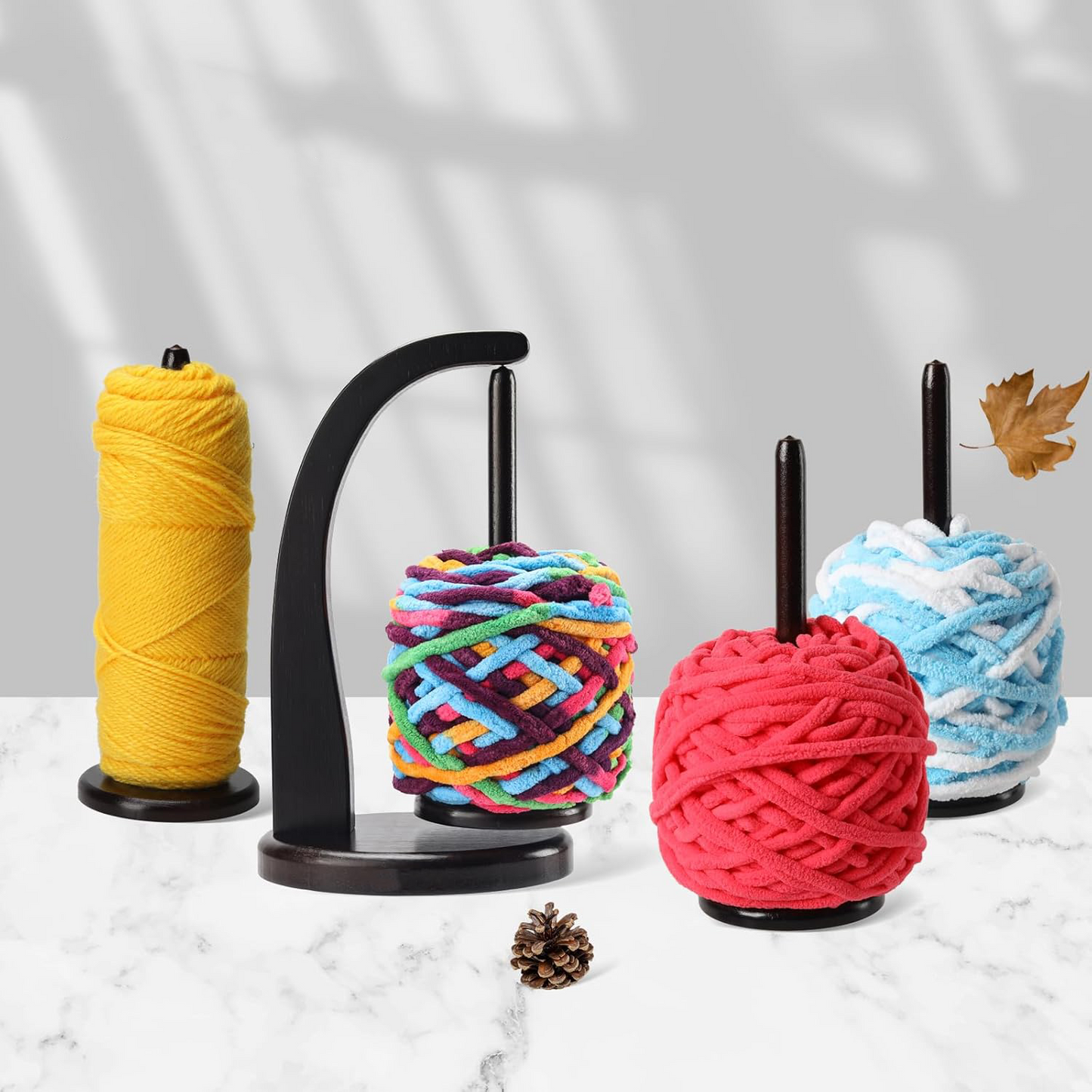 Wooden Yarn Spinner – Smooth Rotating Yarn Holder for Knitting and Crocheting Lovers