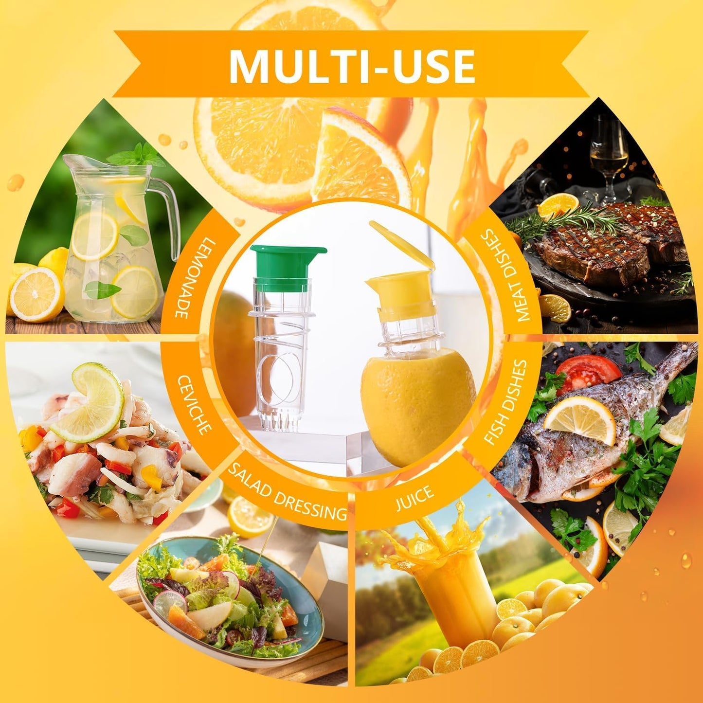 2-Pack Citrus Juicer – Manual Lemon Squeezer with Lids