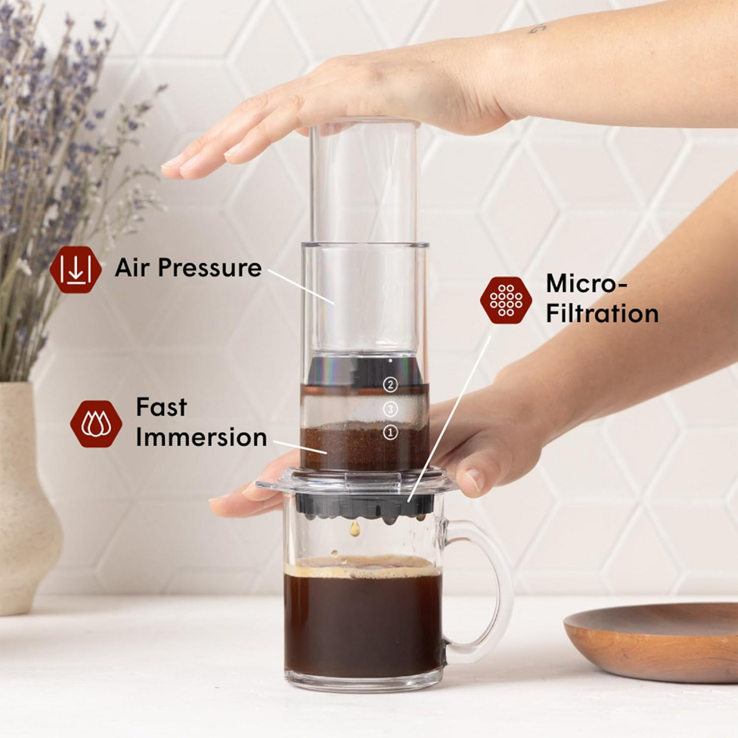 Clear Coffee Maker – 3-in-1 French Press, Pour-Over & Espresso