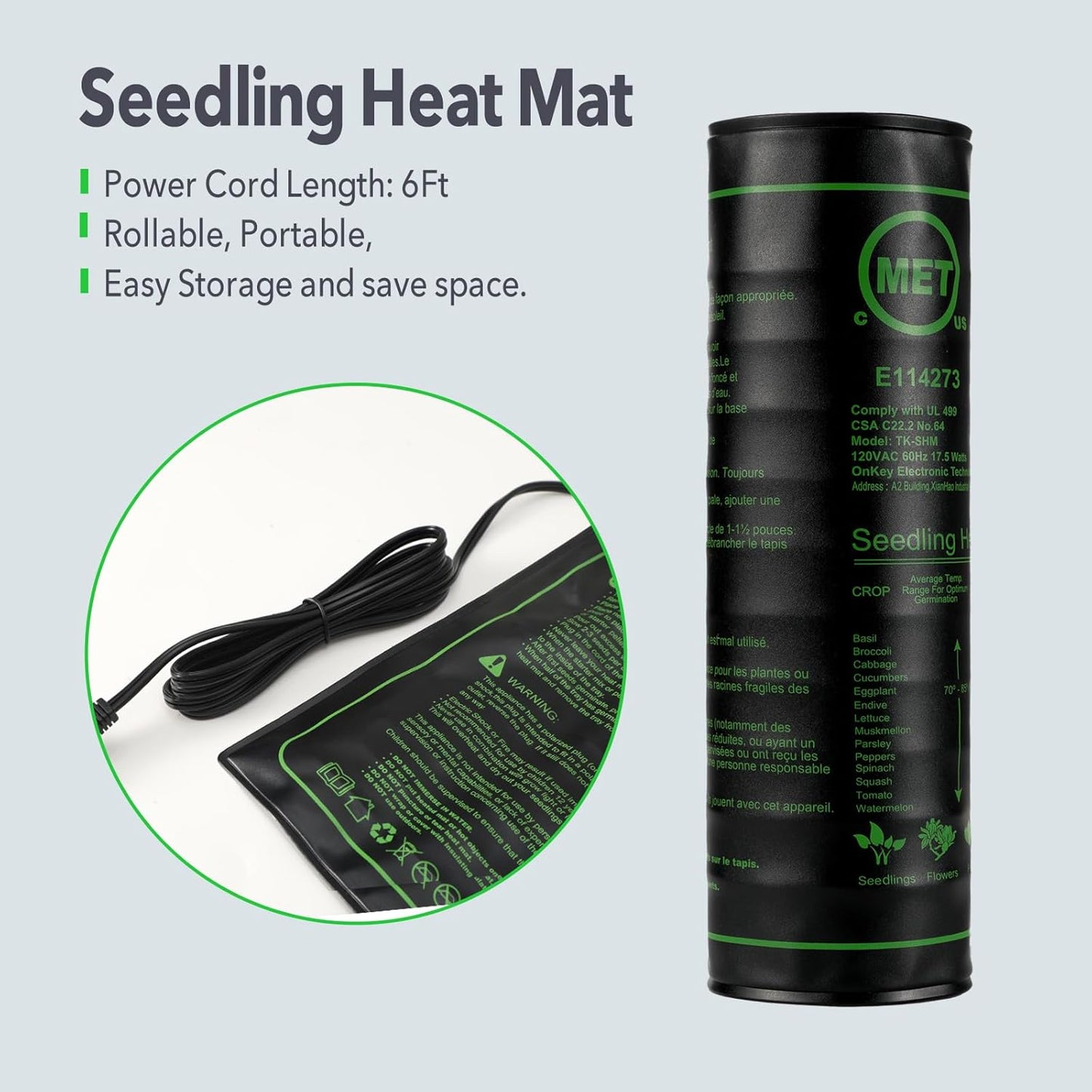 Seedling Heat Mat – ETL Listed Waterproof Plant Heating Pad