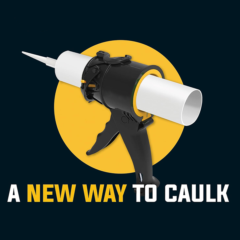 Compact 10 Oz Caulk Gun – 12:1 Push Ratio Silicone Applicator