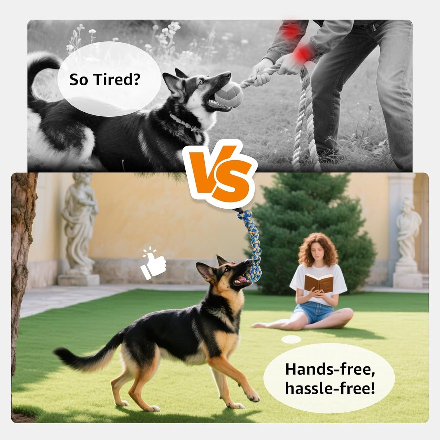 Outdoor Dog Bungee Tug Toy – Hanging Interactive Play Game