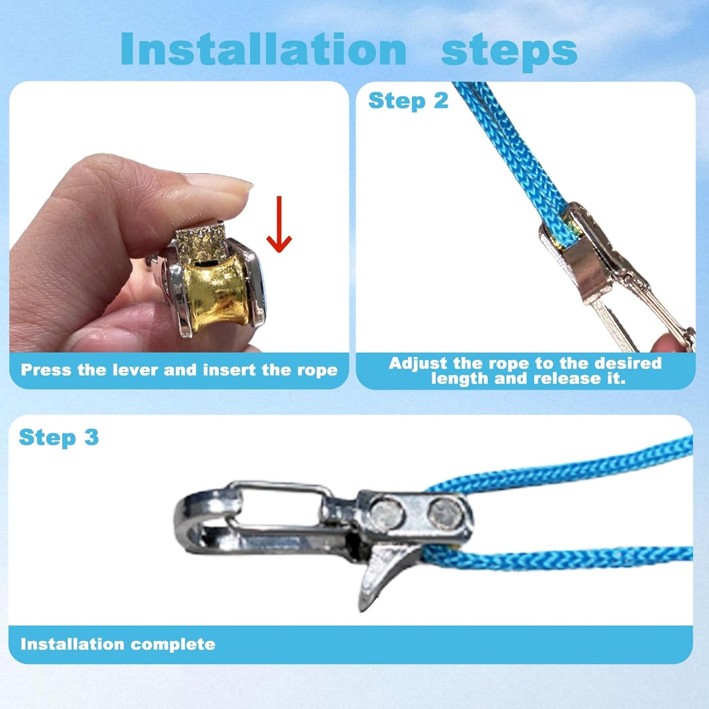 Rope Tensioner with Brass Roller & Stainless Steel Spring – Easy Paracord Adjuster for Outdoor Use