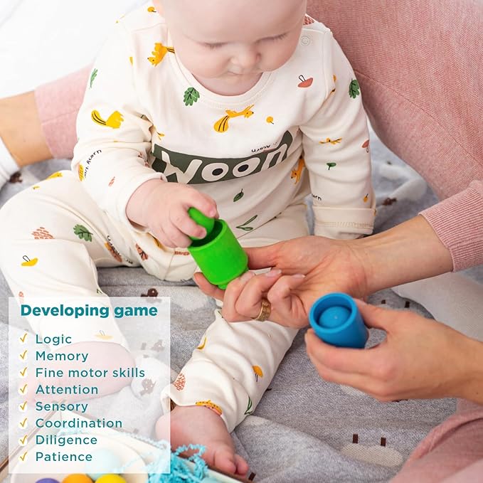 Rainbow Color Matching Game – Montessori Wooden Toy for Kids | Fine Motor & Logic Skills | Great Gift Idea