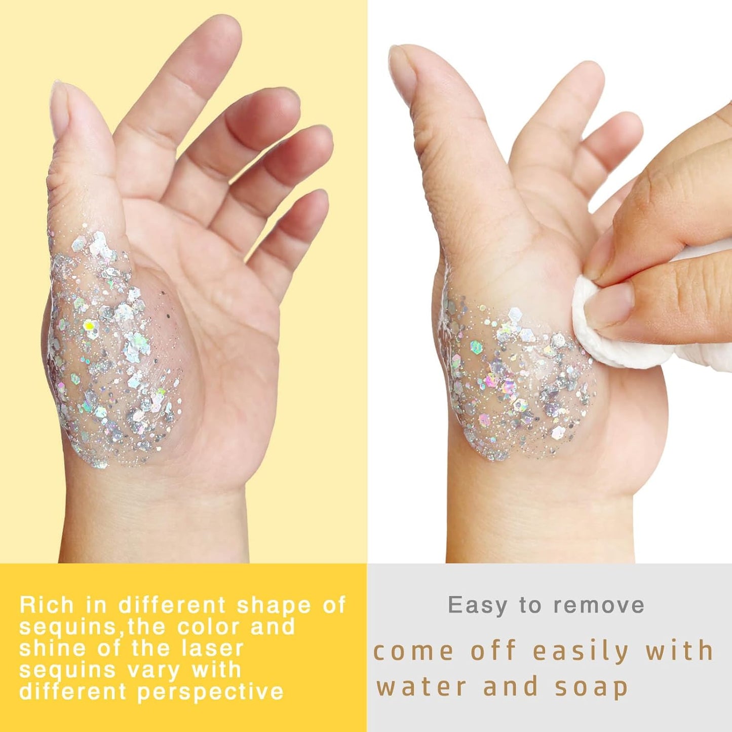 White Body Glitter Gel – Sparkling Festival & Party Accessory