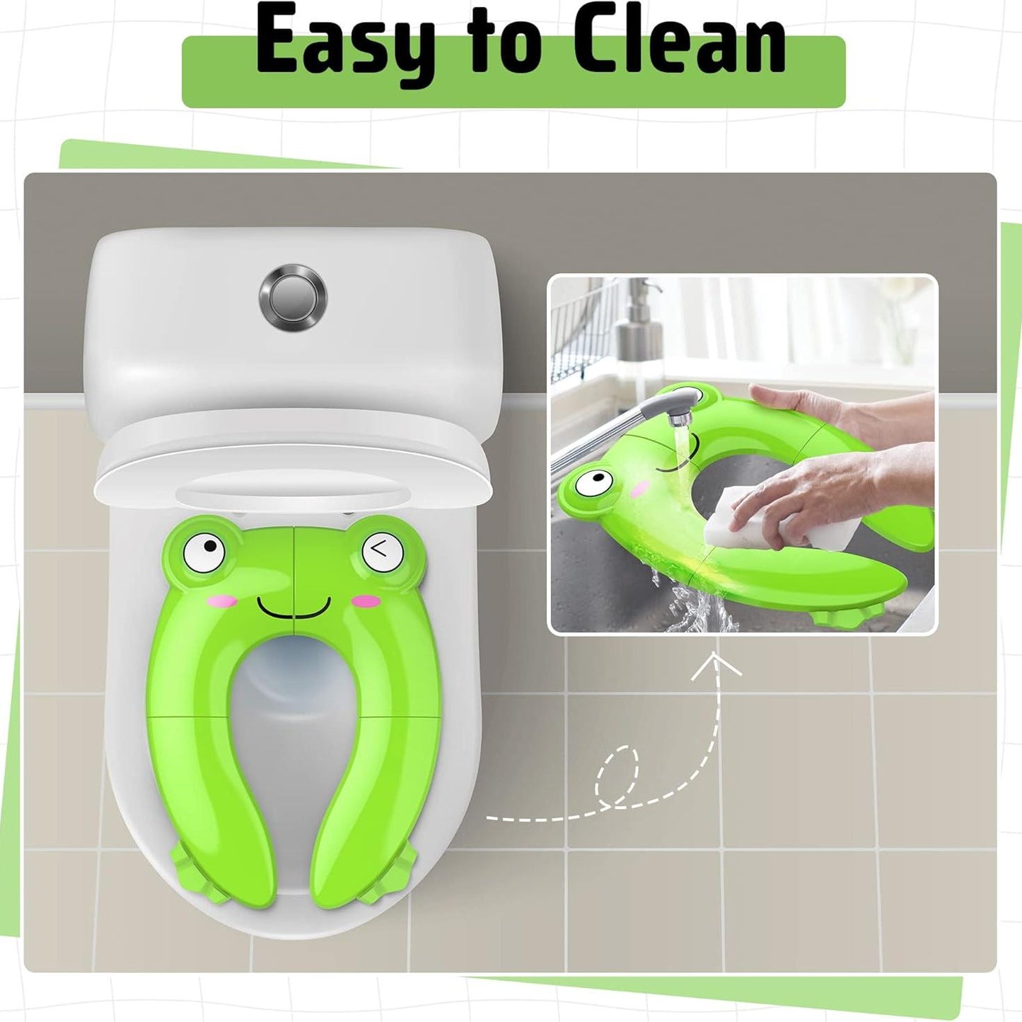 Portable Toddler Potty Seat – Foldable Anti-Slip Toilet Training Seat