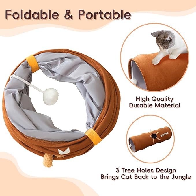 Foldable Cat Play Tunnel – Interactive Hide & Seek Toy for Cats