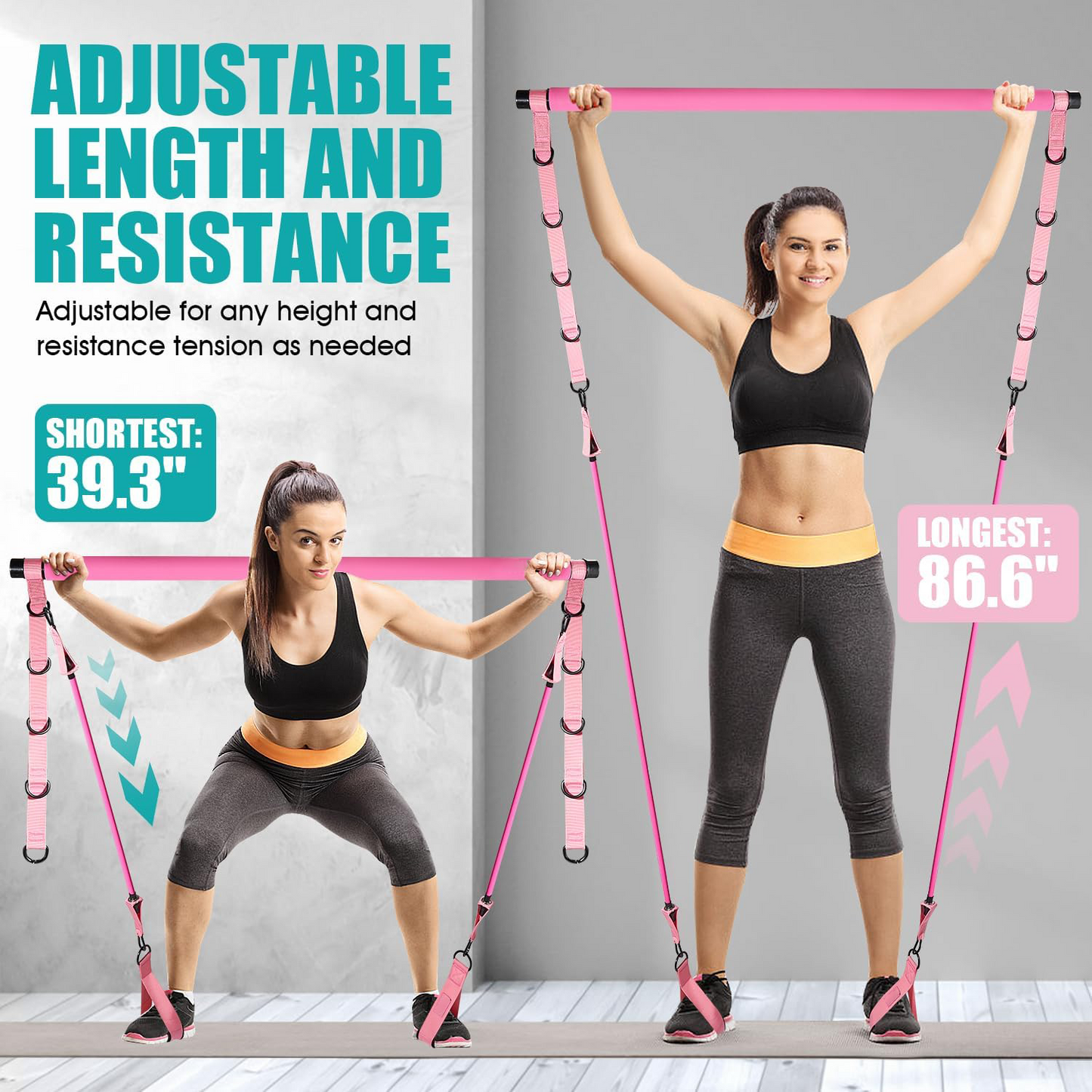 Pilates Bar Kit with Resistance Bands – Full-Body Workout Anywhere