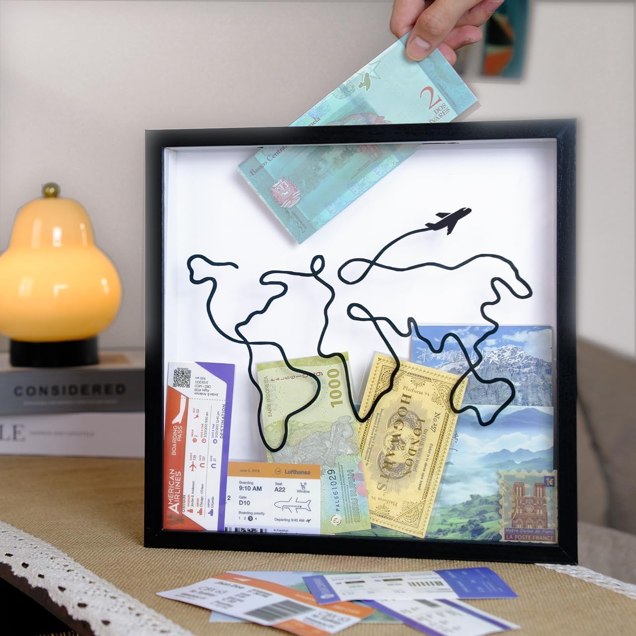 Travel Adventure Memory Shadow Box – Concert & Ticket Keepsake Display