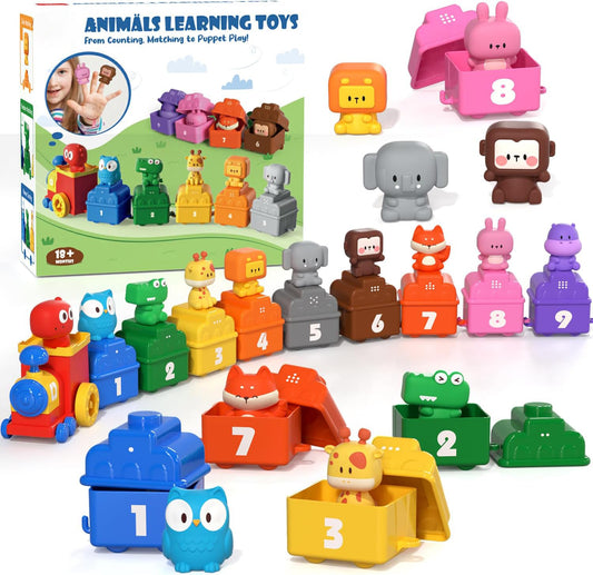 Castle Toddler Animal Train Toy Set – Montessori Educational Puzzle Toy for Ages 1-3