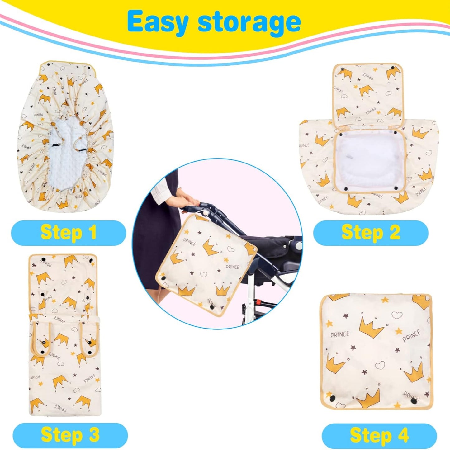 Universal Baby Car Seat Cover – All-Season Comfort & Breathability (Crown Design)