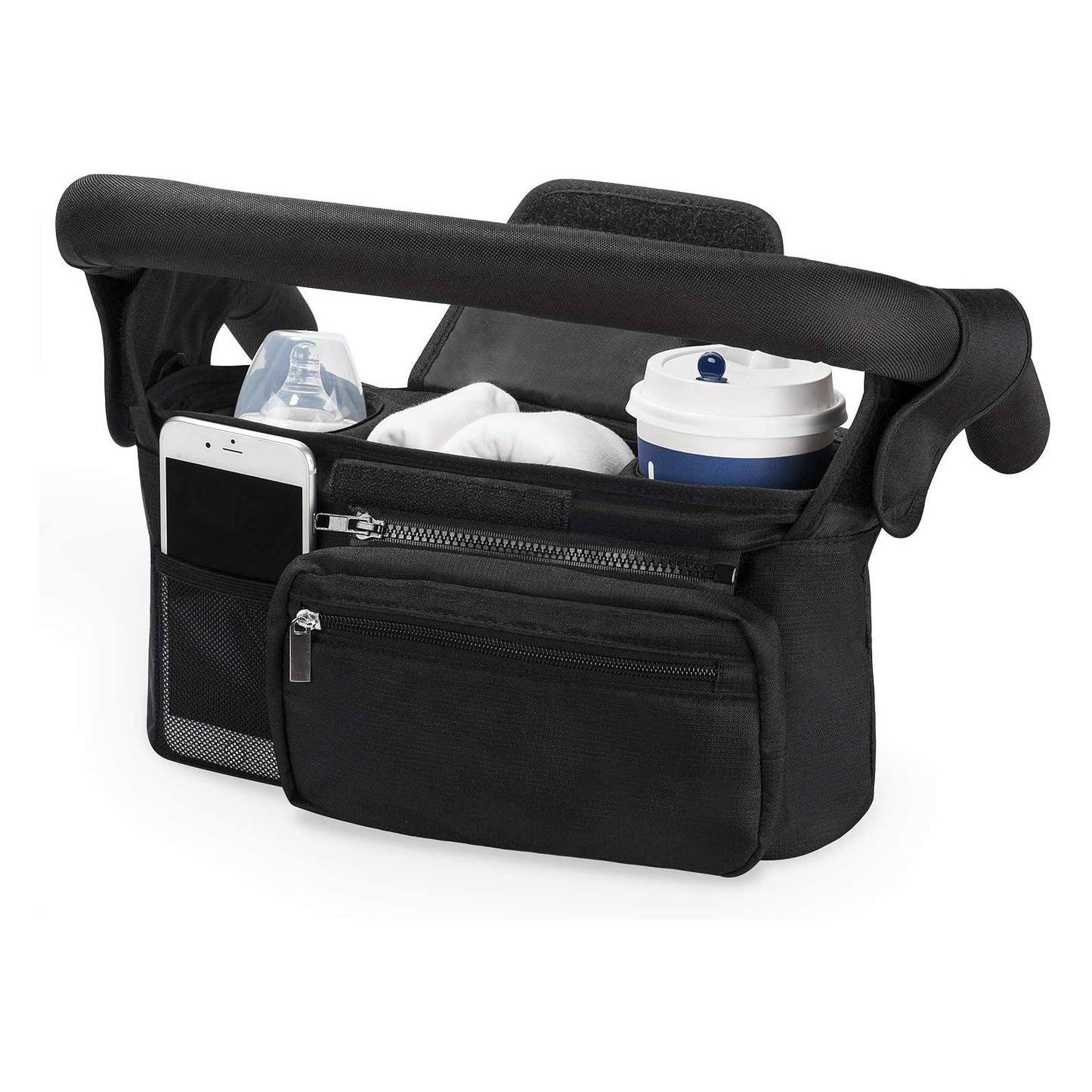 Universal Stroller Organizer – Cup Holder & Phone Bag, Fits Most Strollers