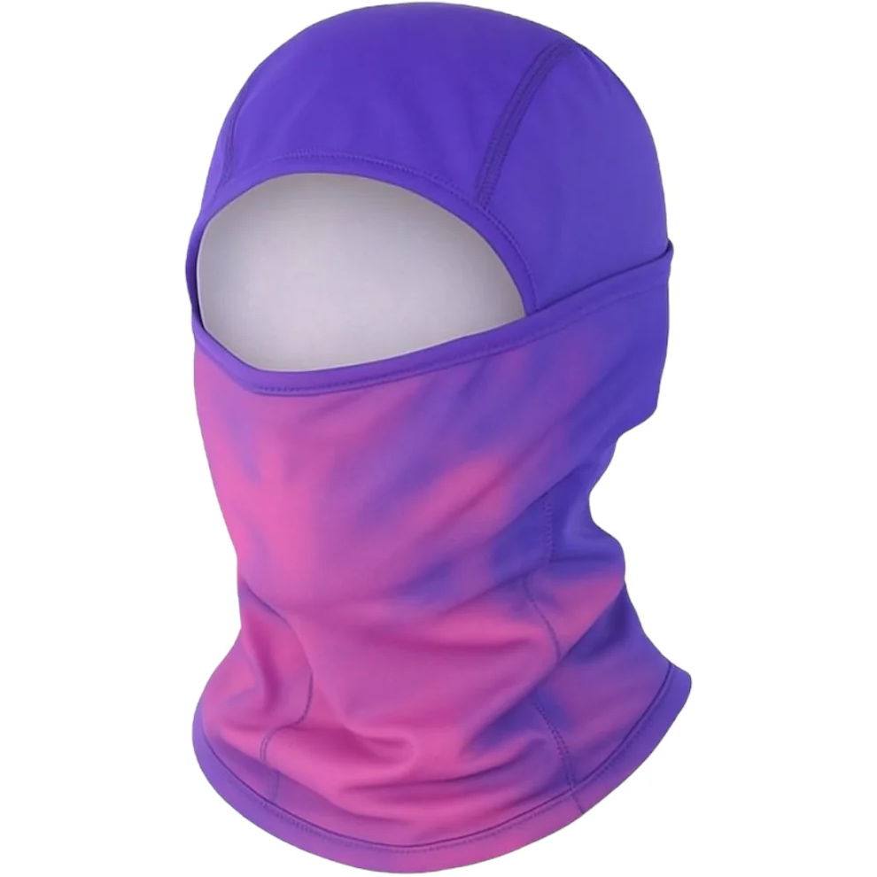 Purple to Pink Gradient Balaclava Hat – Versatile Cold Weather Protection