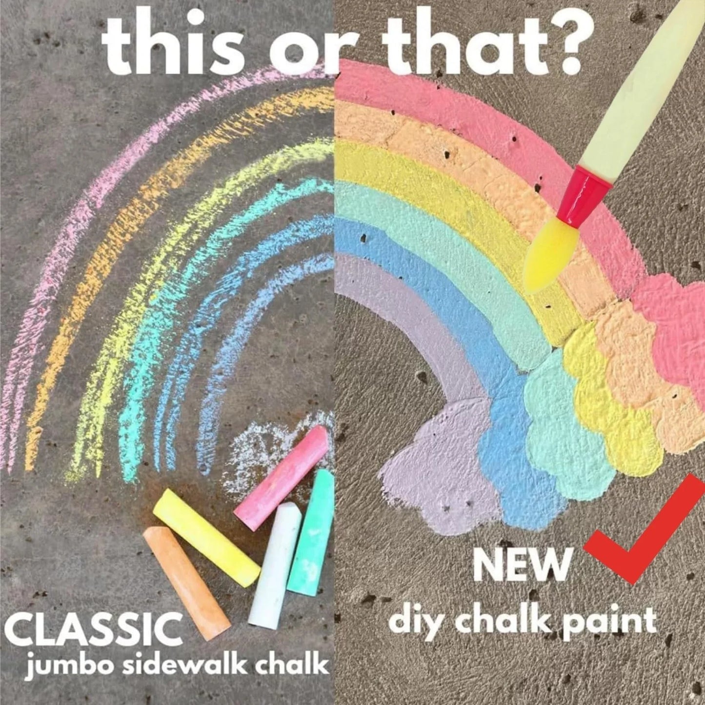 Sidewalk Chalk Paint Brush Set – Washable Outdoor Liquid Chalk for Kids