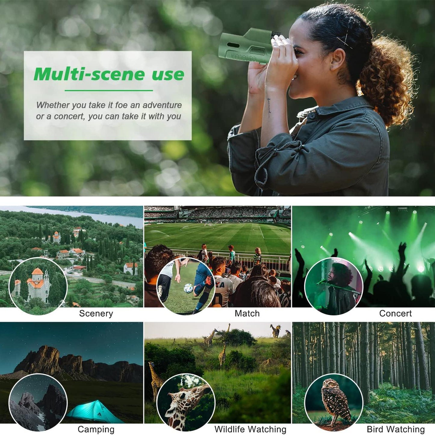 12x50 HD Monocular Telescope for Adults | with Smartphone Adapter, Tripod & Hand Strap