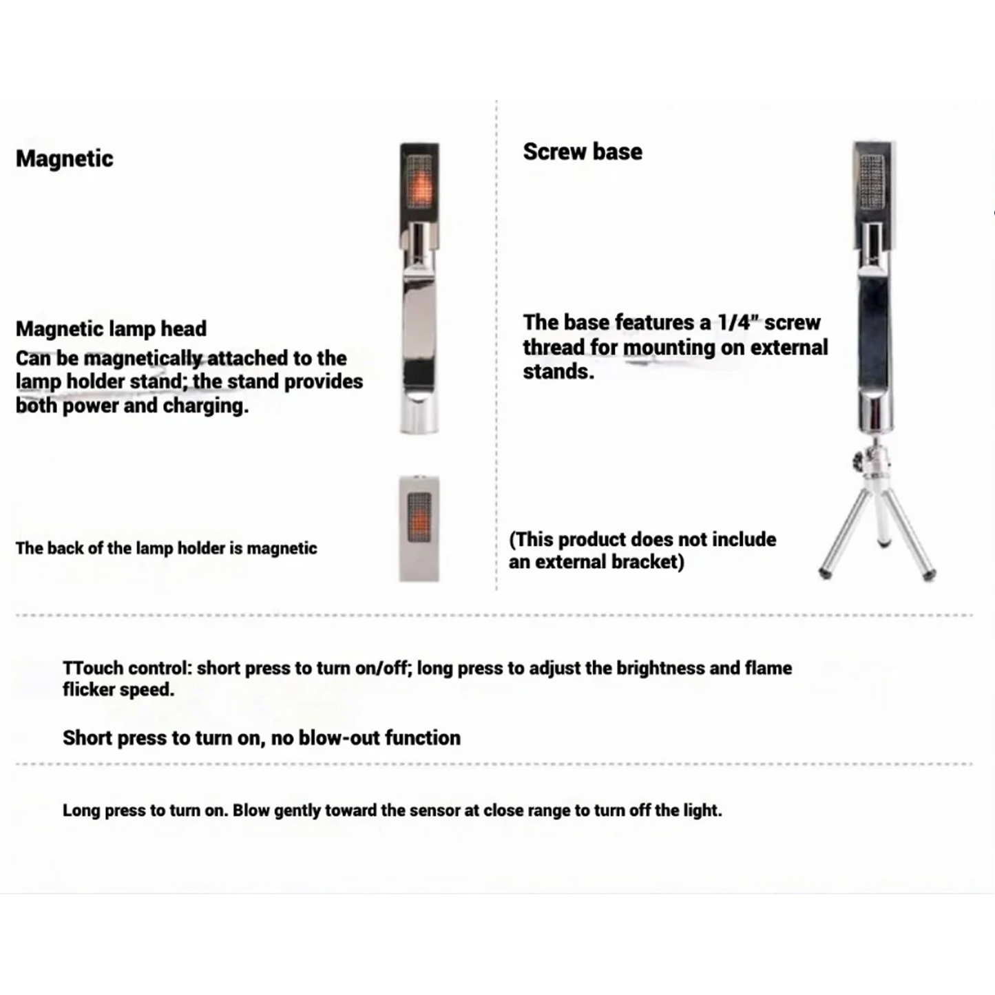 Touch Control Magnetic Candle Lamp