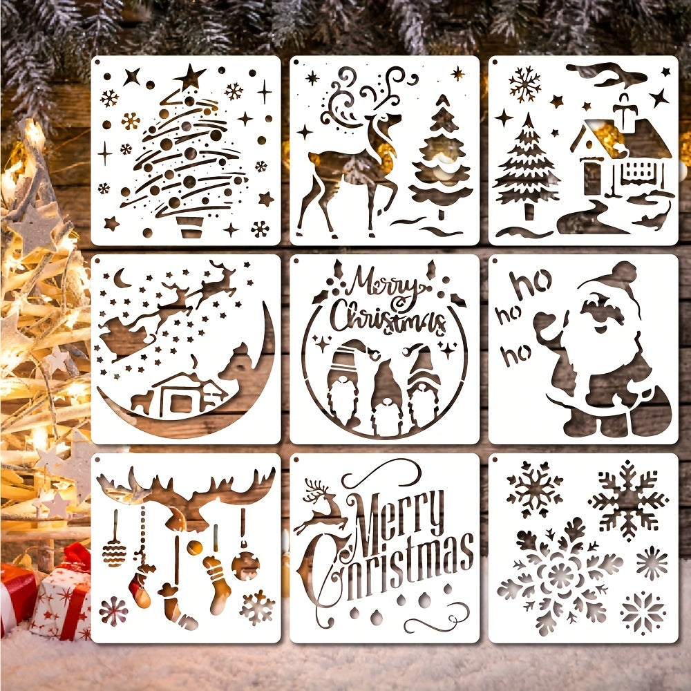 Christmas Painting Stencils – 14 Festive Designs for Holiday Crafts & DIY Projects (Set of 20)