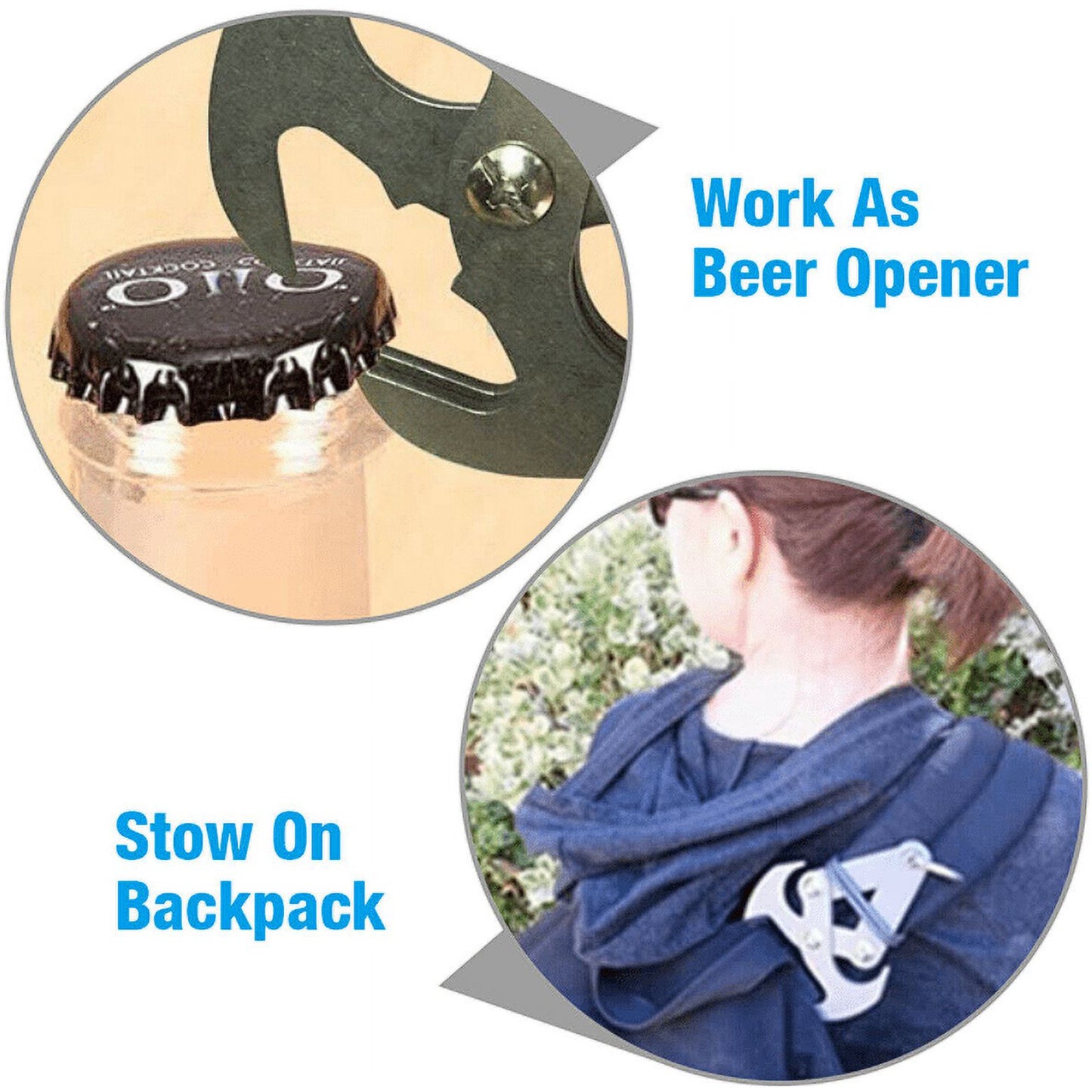 Folding Gravity Grappling Hook Outdoor Steel Climbing Claw Survival Carabiner