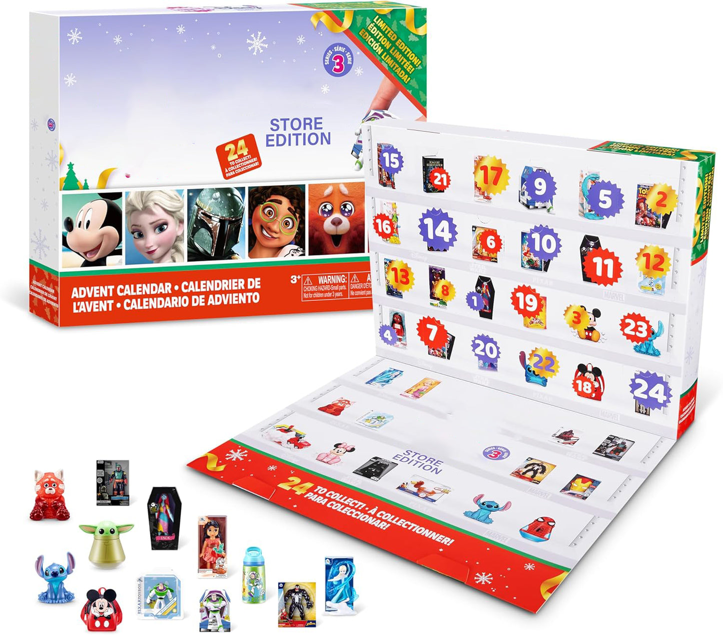 24 Days Christmas Advent Calendar – Mini Figurine Toy Set | Fun Holiday Gift for Kids Ages 3+